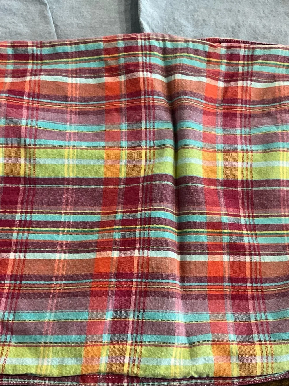Vintage Lot of 3 Polo Jeans Co chambray & Plaid Accent Table Napkins Linens